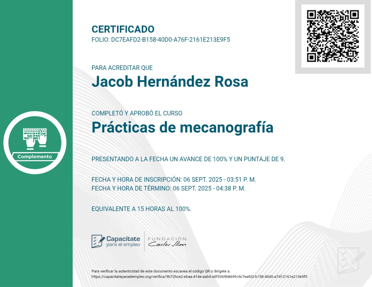 Prácticas de mecanografía